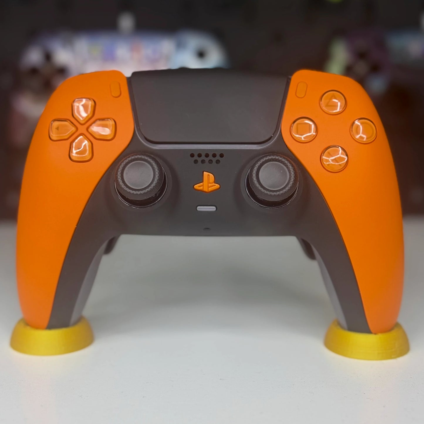 Custom PS5 Controller - Orange Softtouch PRO TMR| 4er Paddle & TMR Sticks - No Stickdrift