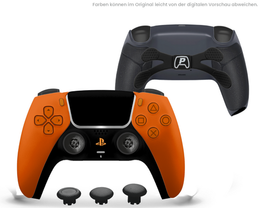 Custom PS5 Controller - Orange Softtouch PRO TMR| 4er Paddle & TMR Sticks - No Stickdrift