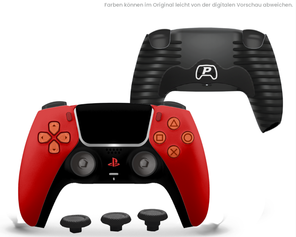 Custom PS5 Controller - Red Softtouch Basic| 2er Paddle & Swapsticks