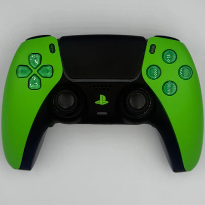 Custom PS5 Controller - Green Softtouch PRO TMR| 4er Paddle & TMR Sticks - No Stickdrift